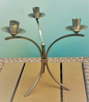 Art deco 3-branch alpaca candlestick