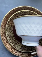 Collector's thickly gilded fine china made in GDR breakfast tea cup set