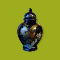 Kobaltkék porcelán fedeles váza