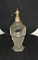 Antik parfümös üveg - Részben maratott domborműves díszitéssel
