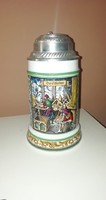 Bmf-German porcelain, beer cup/jug with lid