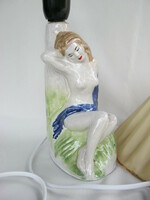 Ceramic lamp with girl woman figure