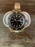 Rolex submariner gold-black ceramic automatic repl. Men's watch