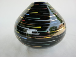 Black glass retro vase