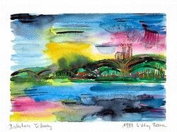 Litkey Bence: "Balaton Tihany" című gyönyörű akvarellje