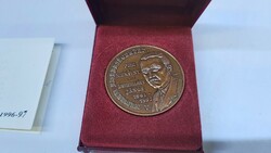 For national minorities - János Eszterházy bronze commemorative medal - plaque