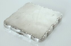 Silver (800) powder holder with mirror, powder, powder compact