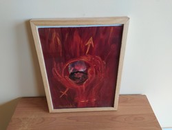 (K) beautiful painting, montage picture with 33x43 cm frame