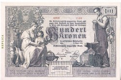 Ausztria REPLIKA 100 Osztrák-Magyar korona 1902 UNC