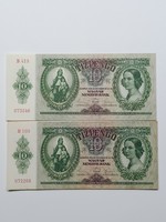 1936 Annual 10 pengő 2pc unc