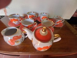Art deco kávés teás készlet porcelán retro mid century
