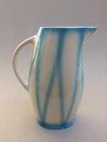 Old large size 24 cm kp granite blue striped jug vintage pouring water jug