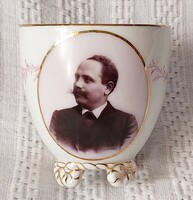 Photo portrait antique porcelain cup 1900 k. Very rare!