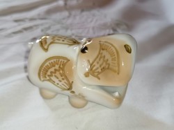 Rare Aquincum Autumn Szabó Antónia designed aquamarine water buffalo figurine