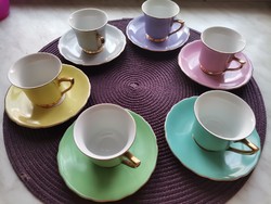 Gyönyörű színes porcelán kávés készlet