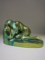 1 forintról minimálár nélkül!!! Liipola Yrjö (1881-1971)   Eosin glazed figurine - "Despair"