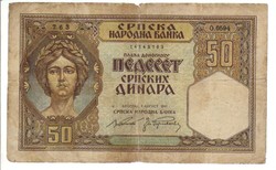 50 dinár 1941 Szerbia