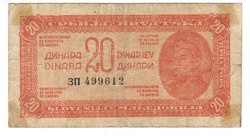 20 dinár 1944 Jugoszlávia