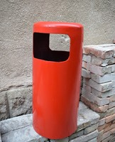 Retro dustbin, dustbin exterior cover 70 x 33.5 cm red fiberglass composite