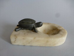 Gyönyörű,bronz teknősbékás márvány hamutál