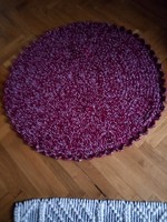 97 Cm diameter crocheted cotton carpet handmade