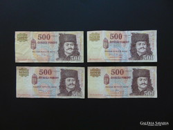 4 darab 500 forint 2006 - 2006 - 2010 - 2013