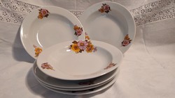 Alföldi virágmintás mély és lapos tányér (3+3 db)