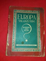 1933 Légrády Ottó :Európa válaszuton: Háboru vagy béke? irradenta újság PESTI HIRLAP