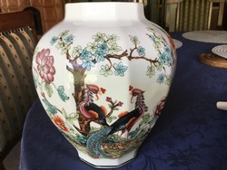 Antik váza, nagy öblös, gyönyörű mintával, kuriózum (gará)