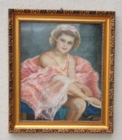 Ballerina - Croatian Zoltán pastel picture - with frame