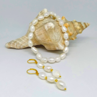 Akoya baroque white pearl set, 7-10 mm pearls