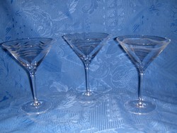 Crystal champagne glasses with feet 3 pcs (7/k)
