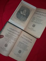 Antik 1902. Shakespeare tragédiái 1-2 és drámái 1. 3 kötet egyben, gyönyörű állapotban