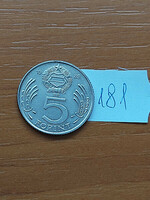 Hungarian People's Republic 5 forints 1989 alu. 181.