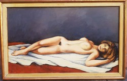 Mihály Gácsi (1926-1987) reclining female nude