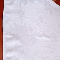 Antique, flower pattern, monogrammed silk damask napkin, 68 x 72 cm