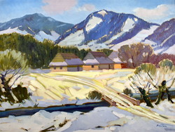 Béla Márton (1913 - 2006): Subcarpathian winter landscape