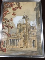 ANTIK JELZETT OSZTRÁK AKVARELL!!   60X44.5 cm !!!