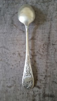 Antique silver-plated, mother-of-pearl, monogrammed spoon