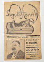 KIÁRÚSÍTÁS!  Antik asztalosipari cikkek árjegyzéke 1937-ből