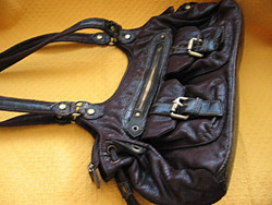 Valódi párizsi HEXAGONA koptatott sokfakkos táska