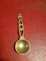 Nice old copper openwork sugar spoon (12x3.2 cm)