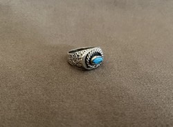 Solid silver ring with a turquoise stone