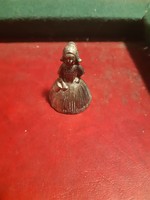 Spectacular old metal silver-plated lady's bell (5.2x3.5 cm)