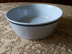Zsolnay porcelán kék szegélyes gulyás tányér, kocsonyás tányér