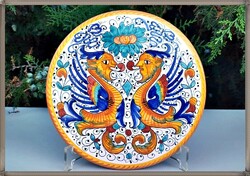 Deruta raffaellesco hand-painted ceramic decorative bowl, coaster - bettini germano