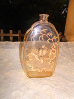 Antique Japanese aprolacé handmade enamel painted glass bottle