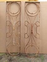 2 antique wrought iron window grilles