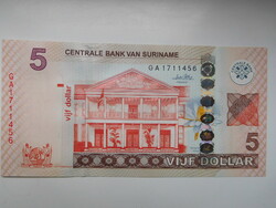 Suriname 5 dollár 2012 UNC