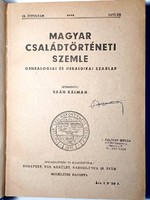 A Magyar családtörténeti szemle 1943. IX. évfolyama egybe kötve.
